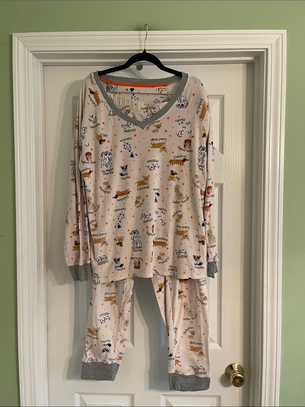 Cuddl Duds Fleece Dog Print Pajama Set-Size XL